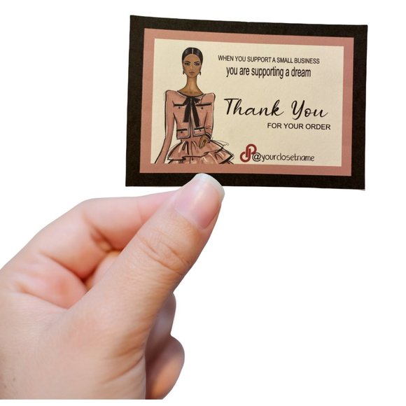 American Afro Woman Customer Order Thank You Card - Picture 3 of 9